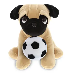 PLUSH SOCCER BALL - PLUSH - PUG DOG 8"