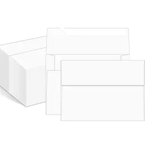 100 Packs 5x7 envelopes, A7 White Envelopes for Invitations Self Seal Printable for Greeting Cards, Weddings, Invitations, Photos, Postcards, Mailing (White)
