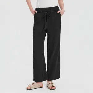 Women's Mid-Rise Wide Leg Tie-Waist Pull-On Pants - Universal Thread