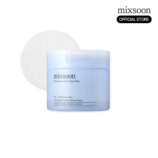 [mixsoon Official] Hyaluronic Acid Toner Pad - 6.08 fl.oz/180ml, 80 Sheets, Deep Hydration, Korean Skincare for Glass Skin