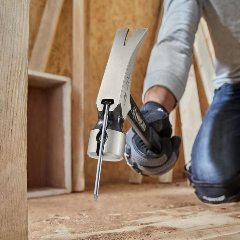 Husky 20 oz. Steel Rip Hammer and 15 in. Wrecking Bar - Black Tools with Durable Design for Home and Outdoor Use tool kit Professional Automotive