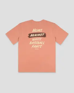 Moms Against White Baseball Pants Women's Relaxed Fit Resin Washed T-Shirt - Dusty Rose
