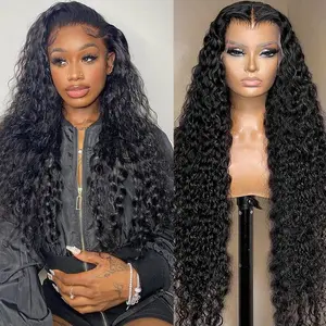 30 Inch Nerkre TiktokShop Deep Wave Human Hair Wig 13x6 HD Transparent Lace Front Wigs Pre Plucked Real Human Hair 180% Density No Synthetic Blend No Tangle No Shedding