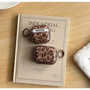 Leopard Print AirPods Case – Transparent Brown Protective Cover, Shockproof, Compatible with AirPods 1/2/3/4/Pro/Pro2