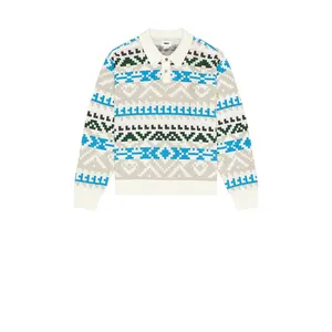 Obey Geo Sweater Polo in Whisper White Multi