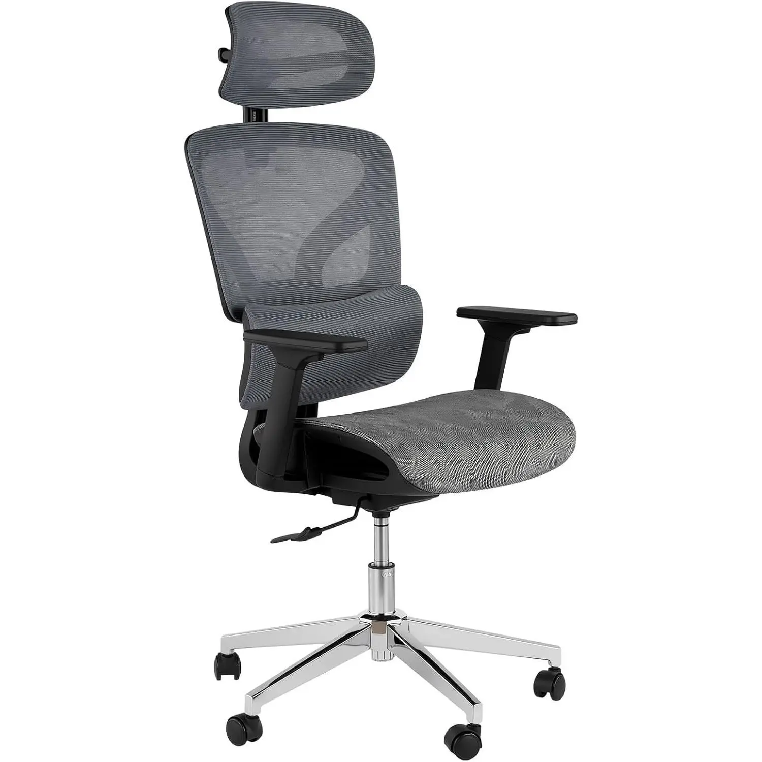 Garvee Oversized High-Back Ergonomic Office Task Chair, Desk Chair - 440LBS Heavy-Duty Capacity, Adjustable Lumbar Support, Adjustable Seat Depth, 3D Armrests, Breathable Mesh, 360° Swivel, Reclining, for Home Office (Gray/Black)