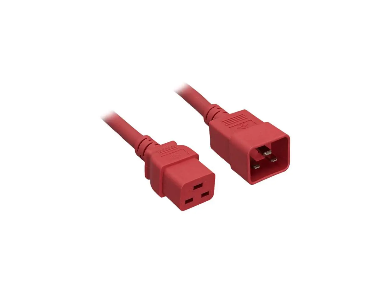 Nippon Labs 12 AWG C20 to C19 Universal Jumper Power Cord, IEC320 C19/C20 SJT 20A 250V 2 ft. - Red
