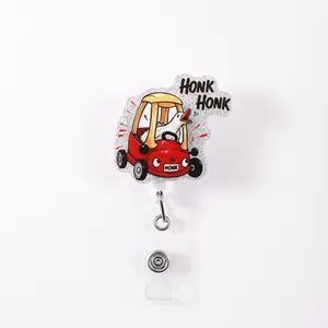 1pc Cute Goose Driving Badge Reel 'honk Honk' Fun Retractable Name Tag Holder Id Badge Holder, Unique Gift for Office & Events