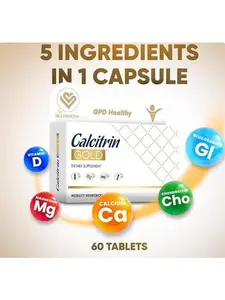 Calcitrin Gold Calcium Vitamin D3 Magnesium Supplement, 60 Tablets, Supports Healthy Bones & Joint Mobility
