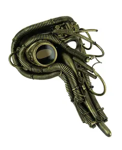 Metallic Gold Long Nose Steampunk Adult Costume Mask