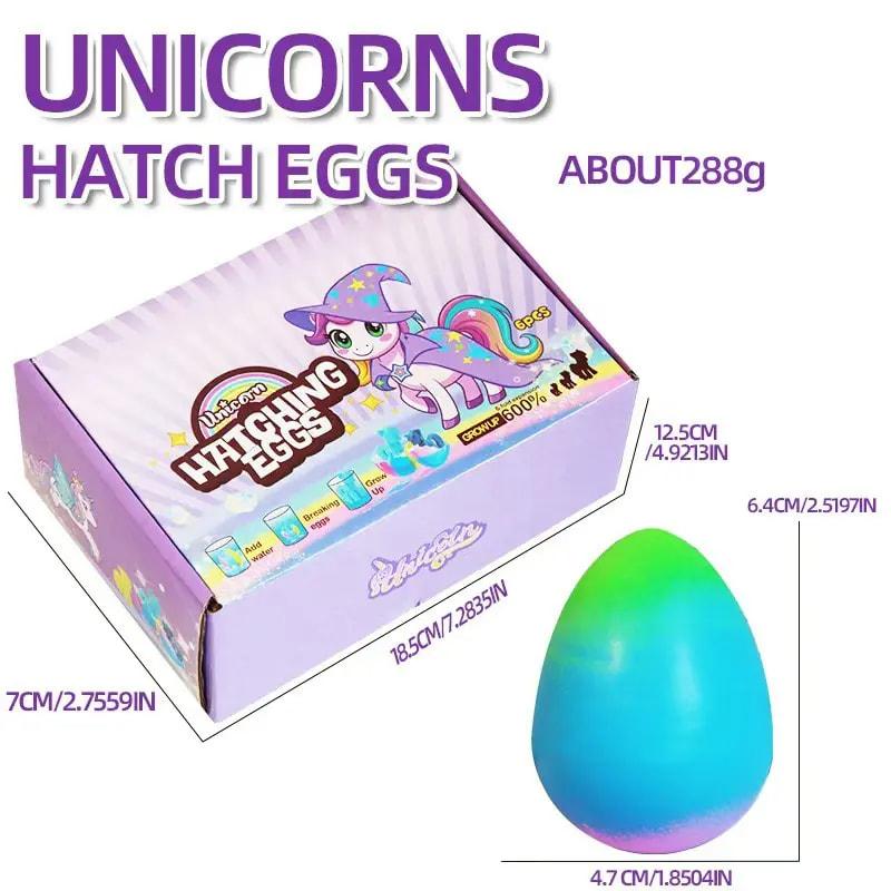 6 Pack Hatching Growing Unicorn Eggs Rainbow Colorful Eggs with 6 Unique Unicorns for Safe Fun & Magical Transformation - Perfect for Christmas & Birthday Gifts