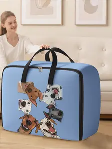 Dog Pattern Storage Box, Space-Saving Large High Capacity Storage Handheld Organizer, Ideal for Moving, Travel, Camping, Dormitory, Bedroom, Quilts