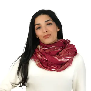 Flowy Viscose Infinity Scarf - 66"*28" Bohemian Style for Music Festivals, Artistic Flair for Creative Souls