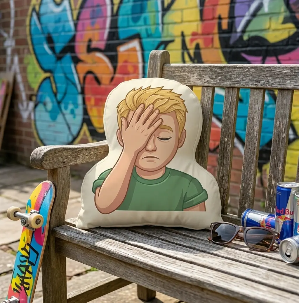 Facepalm Emoji Shaped Decorative Pillow
