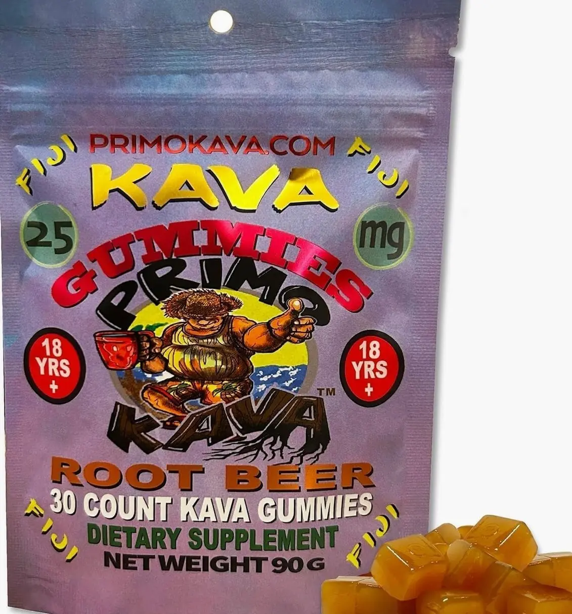 Kava Kava Gummies 25mg – Strong Noble Kava with 25mg Kavalactones for Calm & Relaxation – Fast-Acting Fiji Kava Root Extract – Root Beer Flavor – 15 Count