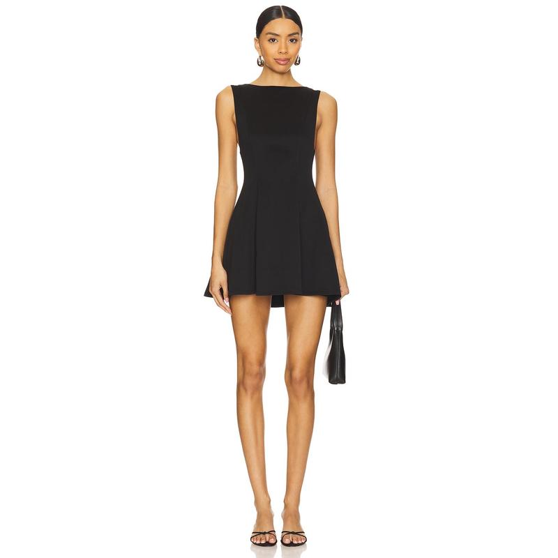 ALL THE WAYS Sonya Flare Mini Dress in Dark Red