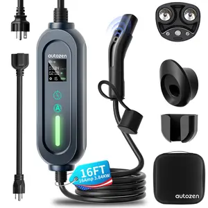 Level 1/Level 2 Wall & Portable Home Charger for Tesla, NACS Connector, 240V 16A (NEMA 6-20) & 120V 12A (NEMA 5-15), 16ft Cable, For Tesla Model 3/Y/S/X #TeslaCharger #NACS #PortableEVCharger #WallCharger #Level1Level2 #TeslaModelY #TeslaModel3