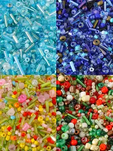 1800pcs Mixed Glass Beads Set, Bead Assortment, DIY Jewelry Making Supplies, Boho Style, Bracelets Necklaces Earrings Crafts, Random Colors
