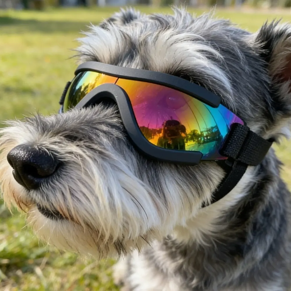 Small body dog windproof and sand resistant Outdoor glasses, Marzis dog, Bixiong dog, mini VIP Teddy goggles, dust and eye protection, fashionable pet travel goggles, windproof and dustproof adjustable strap, handsome pet glasses Outside