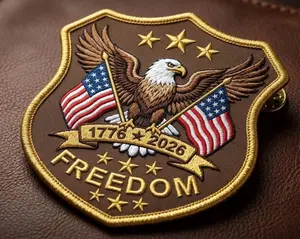 Embroidered USA 250th Anniversary Patch Eagle Design Iron On Sew On Applique 250th Anniversary Gifts for Jackets, Hats, Bags & Shoes