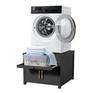 Laundry Pedestal, 700 LBS Capacity Washer Dryer Pedestal, Heavy Duty Shock-Proof Washer Stands, Washer and Dryer Stand with Pull-Out Shelf Hidden Storage Drainage