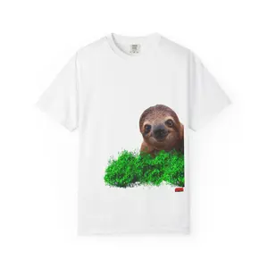 Peekaboo Sloth T-Shirt | Cute Sloth Face on Grass