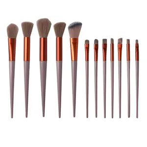 12-Piece Compact Makeup Brushes Set - Easy Blend Complete Face & Eye Kit for Foundation, Concealer, Eyeshadow, Powder, Soft Bristles Travel Set for Flawless Look