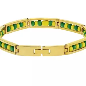 Stainless Open Orula Bracelet in Gold and Silver color open and close end