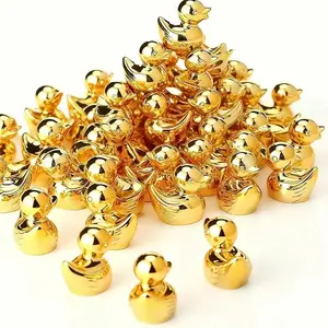 20 Mini Golden Ducks | Resin Mini Yellow Duck Statues, Collectible Figurines, Collectible Room Decor, Loose Ducklings, Crafts, Doll House Decorations, Fairy Garden Land scapes, Party Gifts, Sculpture Desk Decor