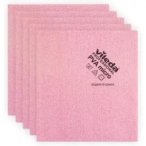 Professional pva microfiber cloth red all purpose cleaning shammy synthetic chamois towel smooth absorbent materials 5 pack