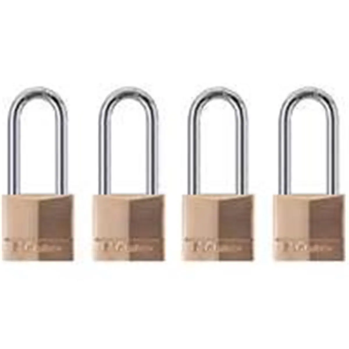212 MAIN Master Lock 140QLH Keyed Alike Wide Padlocks - Brass Body, Chrome Shackle, Corrosion Resistant Security Lock with 2 Keys