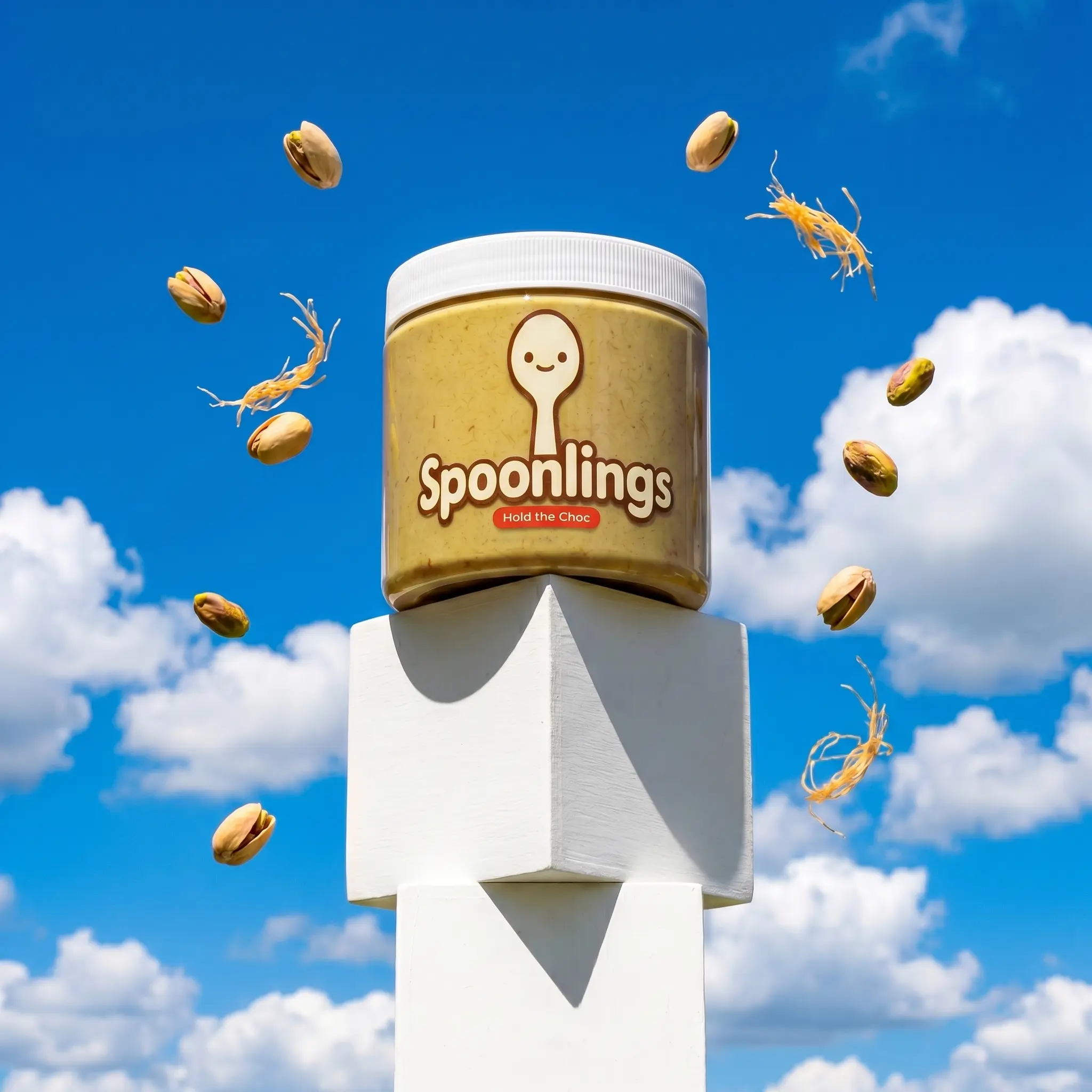 Spoonlings Organic Hold the Choc (No Chocolate) Dubai Pistachio Dip - Pistachio, Tahini & Crispy Kataifi Spread, 16 oz Pantry Snack