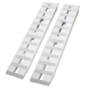 Truck Ramps - Heavy Duty Aluminum Loading Ramps with 6000 Lb Capacity, Top Hook Attaching, Non-Slip Rungs, Universal Fit for Trucks, Autos, Tractors, ATV/UTV, Motorcycles