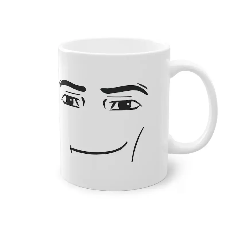 Roblox Man Face , Double Sided, White Ceramic Mug, Roblox funny, Coffee Mug, Gamer Cup, Meme Mug,