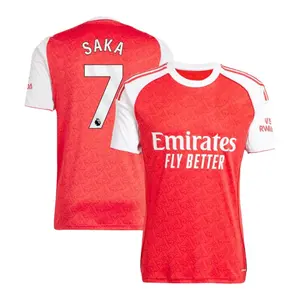 Saka 7 Red Color ARS 25/26 Jersey, Saka Short Sleeve Home Edition Football Shirt