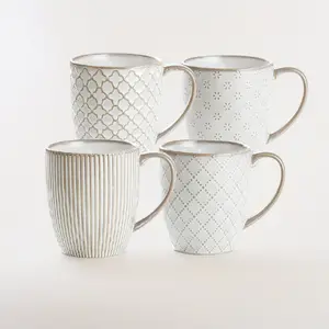 Large Coffee Mugs 18 OZ Set of 4 with Big Handles, Ceramic Coffee Mug Microwave and Dishwasher Safe, Coffee Cups Ceramic