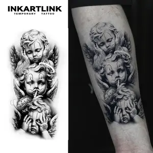 INKARTLINK Angel Herbal Juice Tattoo Sticker Magic Tattoo 15 Days Semi Permanent Realistic Fake Lasts 1-2 Weeks Temporary Design