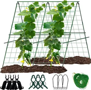 Cucumber Trellis for Raised Bed, 47" H*47" W Garden Trellis for Climbing Plants Outdoor,Metal Trellises Gardening Supplies,A Frame Plant Support Frame for Cucumber, Flower, Tomato, Grape
