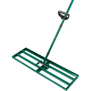 Lawn Leveling Rake 30x10'', Yard Leveling Rake for Soil with Adjustable Handle, Stainless Steel Lawn Leveler Tool for Garden, Backyard, Farm, Golf Course