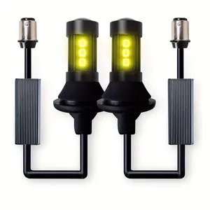 1157 Error Free LED Turn Signal Light Bulbs Amber Output Black Body Canbus Ready Turning Light No Hyper Flash With Built-In Resistors