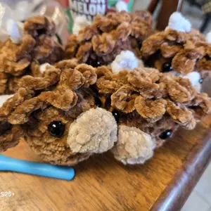 Crochet Cow Plush Keychain – Mini Moo – highland cow version- Handmade Farm Animal Gift