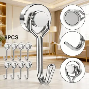 Heavy Duty Neodymium Swivel Swing Magnetic Hooks (4/8 Pack) for Hanging on Refrigerators & Magnetic Surfaces, Storage Organization Solution with Solid Wood Flip-Top Key-Locked Large Safe, Outdoor Resin Frosted Acrylic Wedding Card Rack