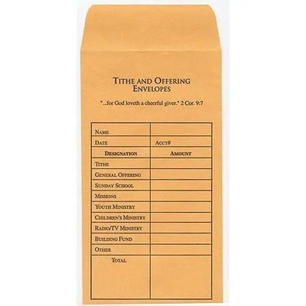 Tithe and Offering Envelope (Bill-Sized): 2 Corinthians 9:7 (Kjv) -- Broadman Church Supplies Staff, Other Merchandise