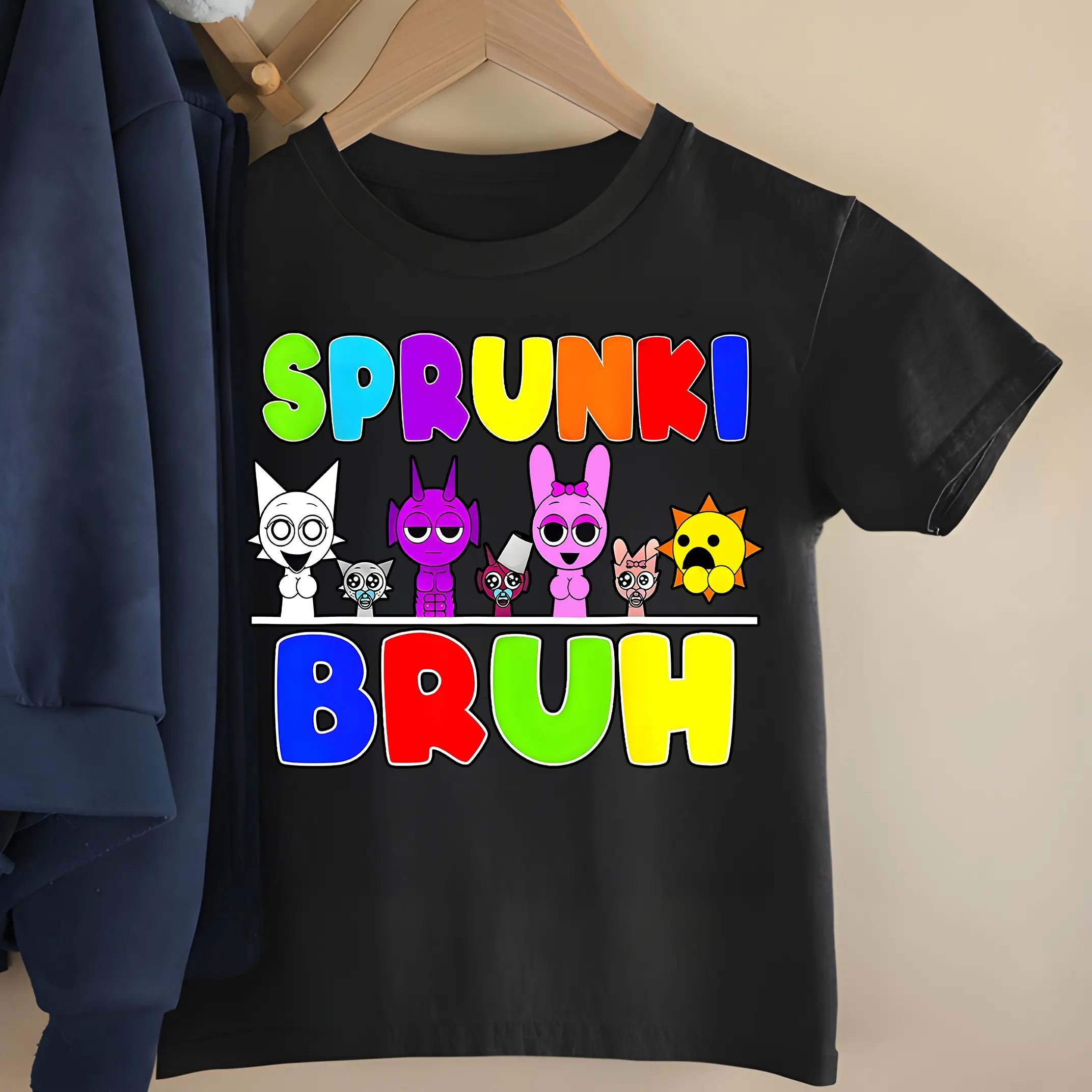 Sprunki Bruh Shirt, Funny Characters Boys And Girls, Birthday Sprunki Shirt, Game Shirt, Colorful Cartoon Character Shirt