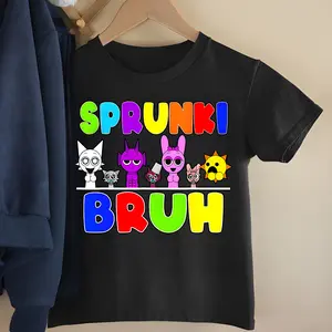 Sprunki Bruh Shirt, Funny Characters Boys And Girls, Birthday Sprunki Shirt, Game Shirt, Colorful Cartoon Character Shirt