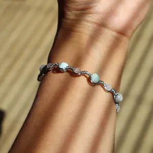 Handcrafted Wire Bracelet with Real Stones Silver Tarnish Resistant Copper Wire for Stylish Wear Genuine Stones Durability and Elegance