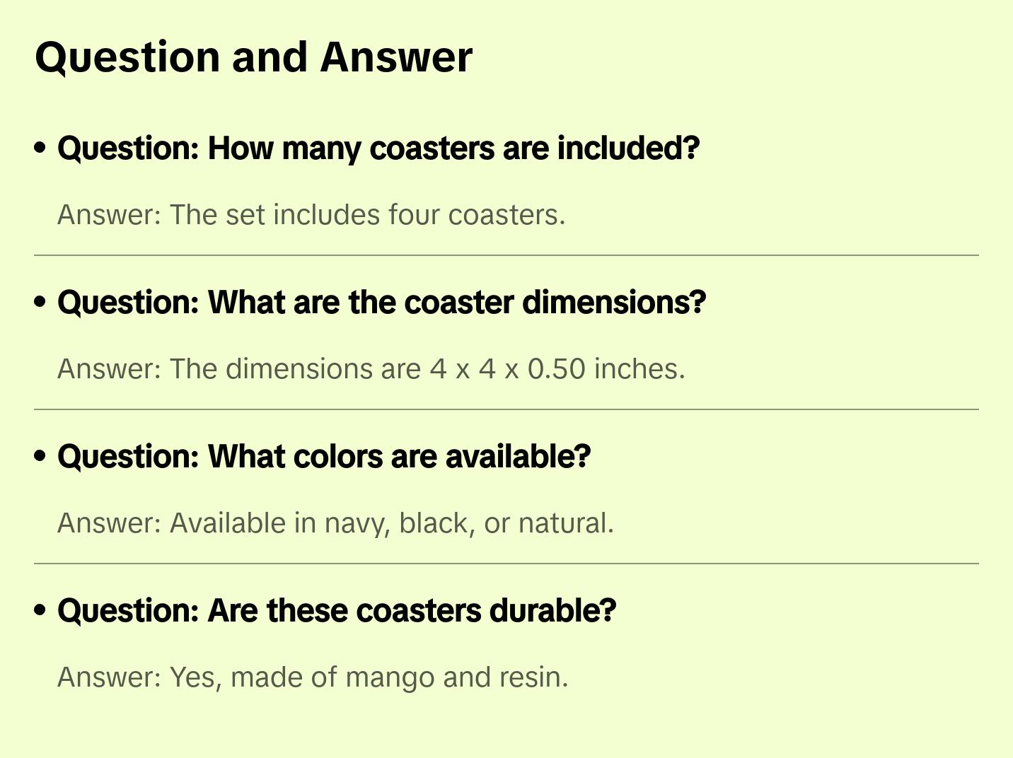 Mango + Hexagon Coasters Set Tableware