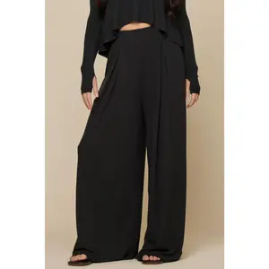 Go with the Flow Wide Leg Pant - Black