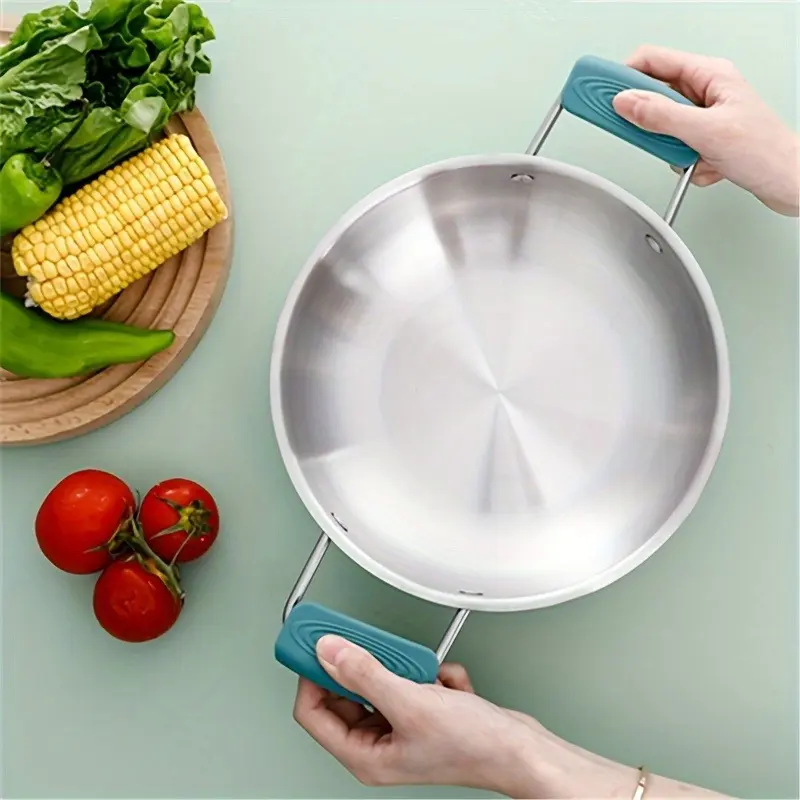 2pcs/set Silicone Handles, Non-Slip, Anti-Scalding, Heat Insulation Handle Holder
