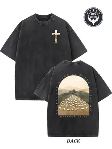 100% washed T-shirt, Christmas and Black Friday are coming! Y2K style, sheep pattern, suitable for outdoor travel, preferred as a gift for family, friends, and colleagues!